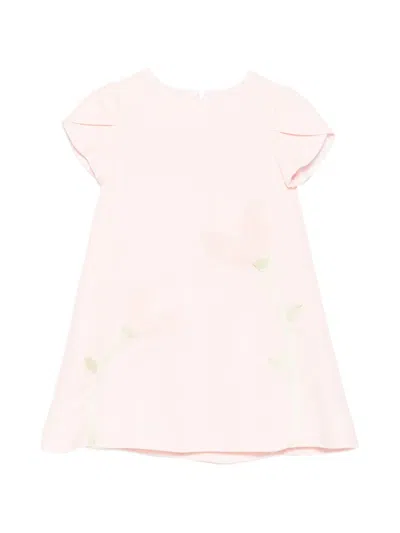 Patachou Kids' Floral-appliqué A-line Dress In Pink