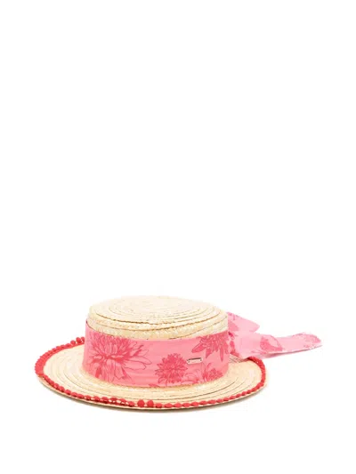Patachou Kids' Floral-detail Sun Hat In Neutral