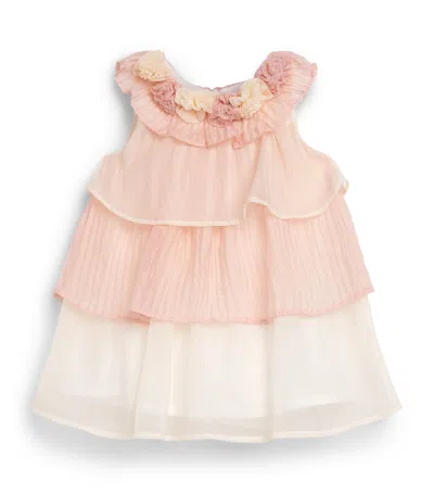 Patachou Kids'  Floral-embellished Dress In Pink