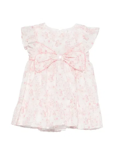 Patachou Babies' Floral-print Bow-detail Dress In Pink