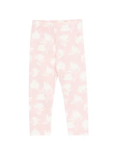Patachou Kids' Floral-print Leggings In Pink
