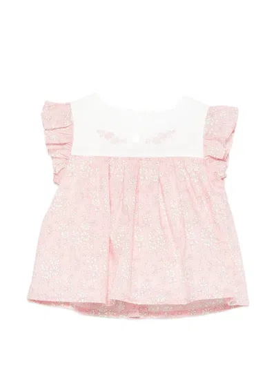 Patachou Babies' Floral-print Ruffled-detail Bloomer Set (set Of Two) In Pink