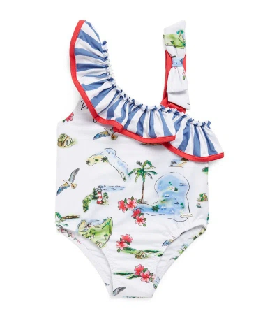 Patachou Kids' Frill Swimsuit (3 Years) In Blue