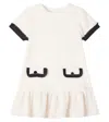 Patachou Fringed Fleece Dress In White