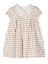 Patachou Gingham-check Dress In Neutrals