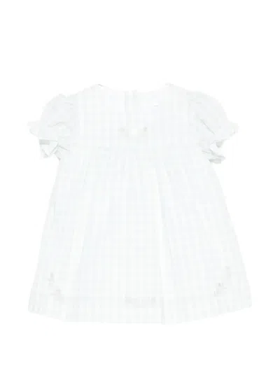 Patachou Babies' Gingham Floral-embroidered Dress In White