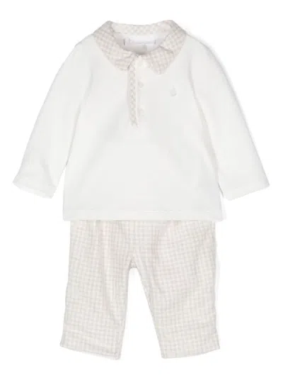 Patachou Babies' Gingham Trouser Set In White