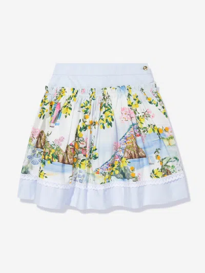 Patachou Kids' Girls Beach Club Print Skirt In Multicoloured