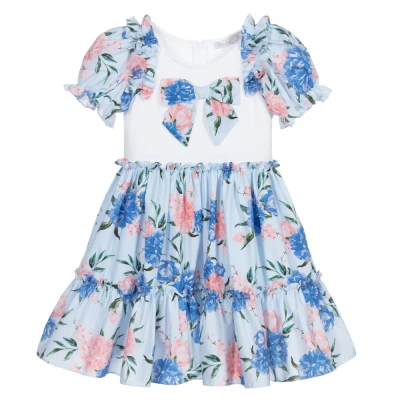 Patachou Babies' Girls Blue Floral Cotton Dress