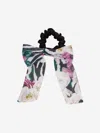 Patachou Floral Print Bow Scrunchie In Pink