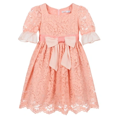 Patachou Babies' Girls Coral Orange Lace Dress