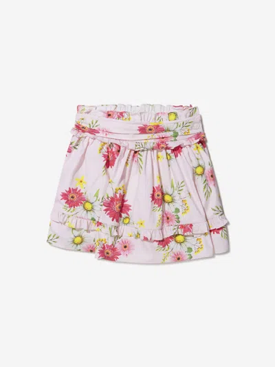 Patachou Babies' Girls Cotton Flower Print Skirt 8 Yrs Pink