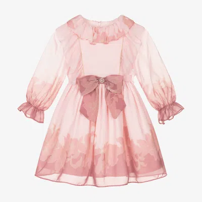 Patachou Kids' Girls Girl Pink Floral Chiffon Dress