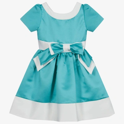 Patachou Babies' Girls Green & White Bow Dress In Pink