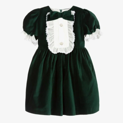 Patachou Babies' Girls Green Velvet Dress