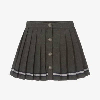 Patachou Babies' Girls Grey Cotton Pleated Skirt In Gray