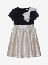 Patachou Girls Jaquard Bow Party Dress In Gold