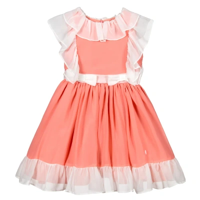 Patachou Babies' Girls Pink & Ivory Chiffon Dress