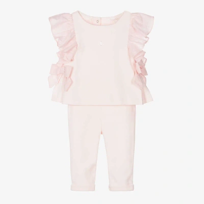 Patachou Babies' Girls Pink Cotton Trousers Set