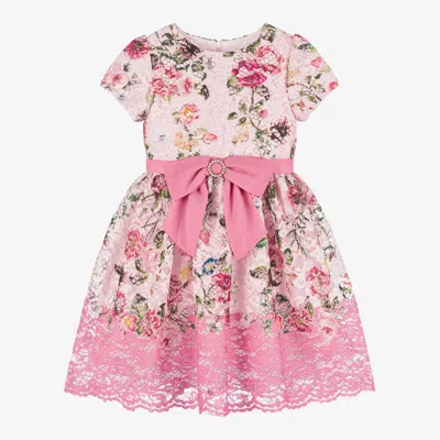Patachou Kids' Girls Pink Floral Lace Dress