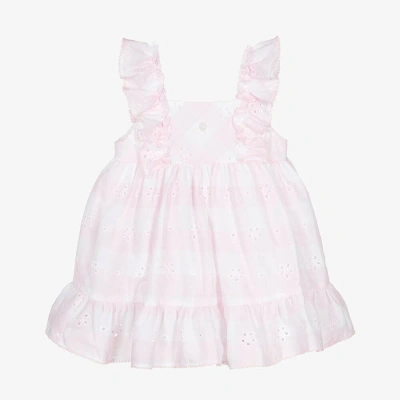Patachou Babies' Girls Pink Gingham Pinafore Dress