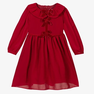 Patachou Babies' Girls Red Chiffon Bow Dress