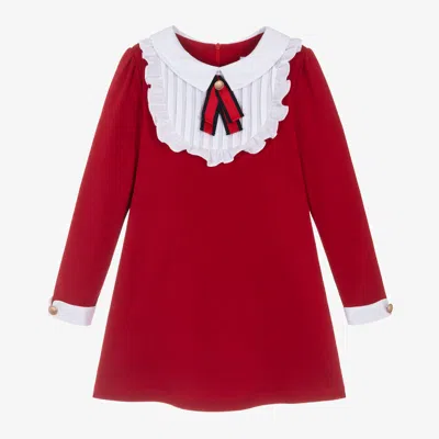 Patachou Kids' Girls Red Cotton Jersey Dress