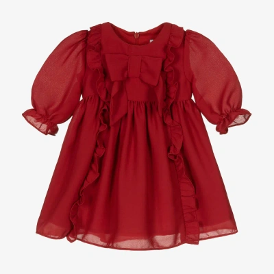 Patachou Babies' Girls Red Crêpe Chiffon Dress