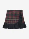 Patachou Tartan-check Ruffle-detail Miniskirt In Blue