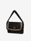 Patachou Tweed Shoulder Bag In Black