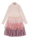 Patachou Glitter Skirt Set In Pink