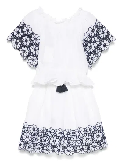 Patachou Guipure-lace Skirt Set In 白色