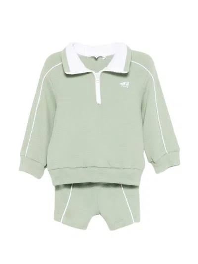 Patachou Kids' Half-zip Piping Tracksuit In Gold