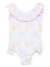 Patachou Heart-print Swimsuit In 白色