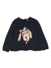 Patachou Intarsia-knit Detail Sweater In 蓝色