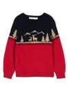 Patachou Intarsia-knit Sweater In Blue