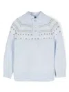 Patachou Intarsia-knit Sweater In Blue