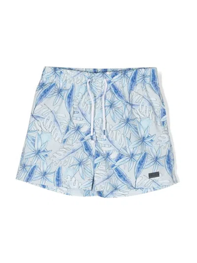 Patachou Kids' Jungle-print Swim Shorts In Blue