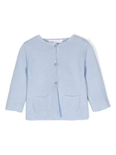 Patachou Babies' Knitted Buttoned Cardigan In Blue