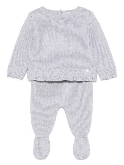 Patachou Babies' Knitted Trousers Set In Grey
