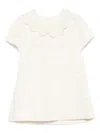 Patachou Lace-collar Tweed Dress In White