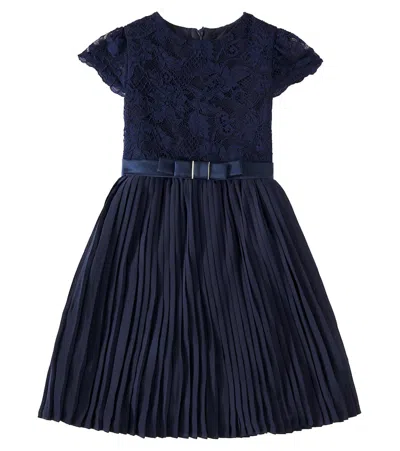 Patachou Kids' Lace Dress In Blue