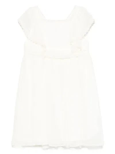 Patachou Lace-trim Dress In 白色
