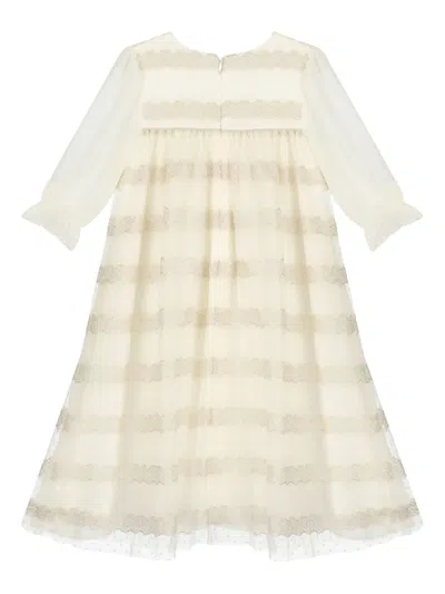 Patachou Kids' Lace-trimmed Long-sleeve Dress