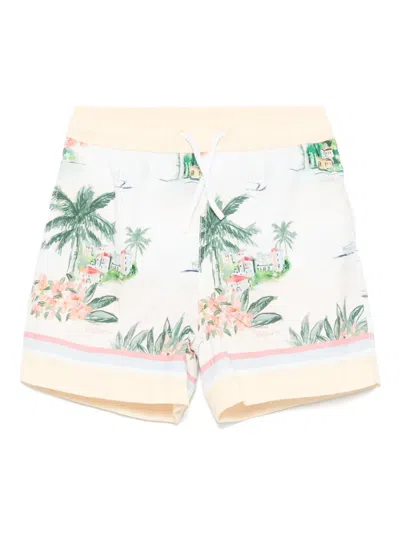 Patachou Kids' Landscape-print Swimshorts In Yellow
