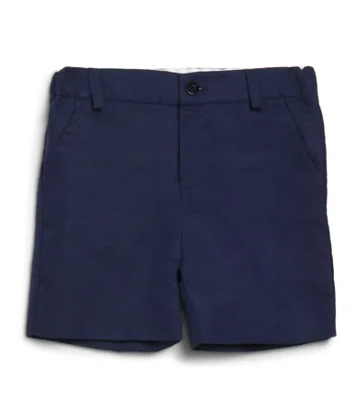 Patachou Kids' Linen-cotton Chino Shorts In Blue