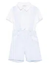 Patachou Linen Romper Set In White