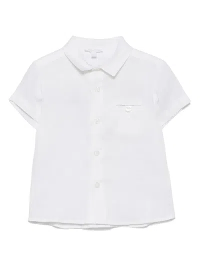Patachou Babies' Linen Shirt In 白色