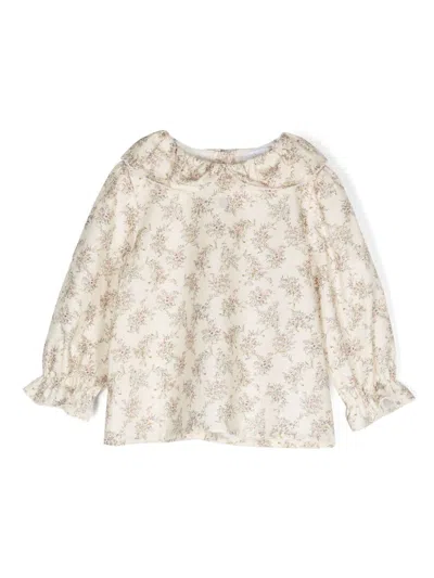 Patachou Babies' Logo-appliqué Blouse In Neutrals