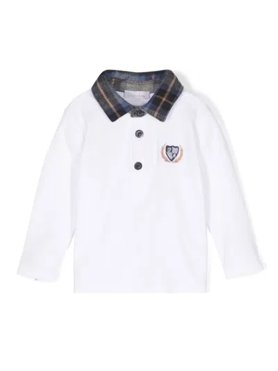 Patachou Babies' Logo-embroidered Cotton Polo Shirt In White